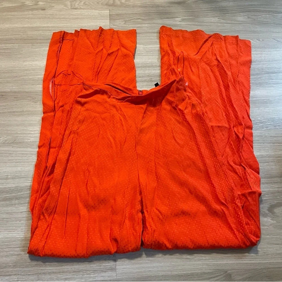 Jay Godfrey Orange Textured Polka Dot Wide Leg Loose Pants EE - Picture 1 of 3
